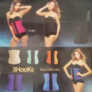 Waist Trainer Latex 3 Hook / Size L (Black)